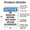 Signmission No Vehicles Beyond This Point OSHA Notice Sign, Plastic, 12in W x 18in L, 2PK OS-2PACK-NS-P-1218-V-15028 - alternate 5